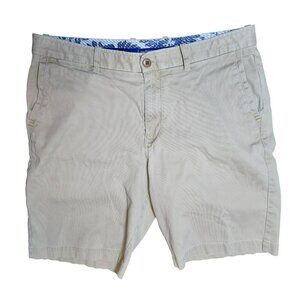 Tommy Bahama Mens Shorts Beige‎ Chino Stretch Flat Front Size 36